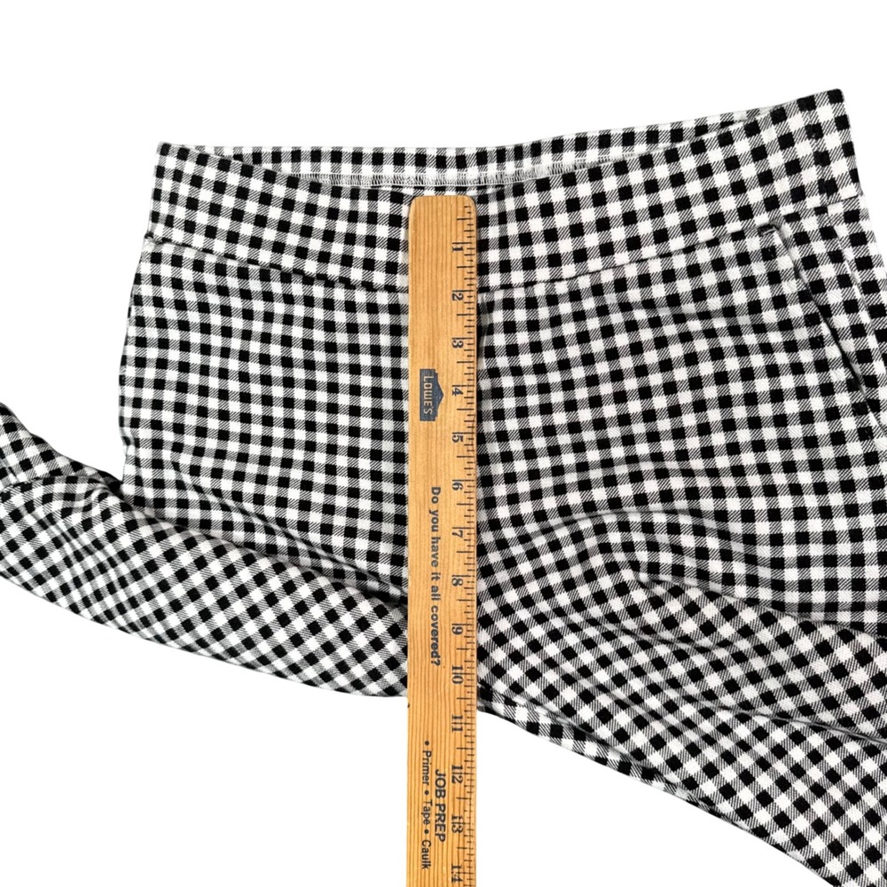 Belle Kim Gravel Gingham Capri Pants XXS Black White Cropped Minimal Casual‎ - Picture 7 of 8